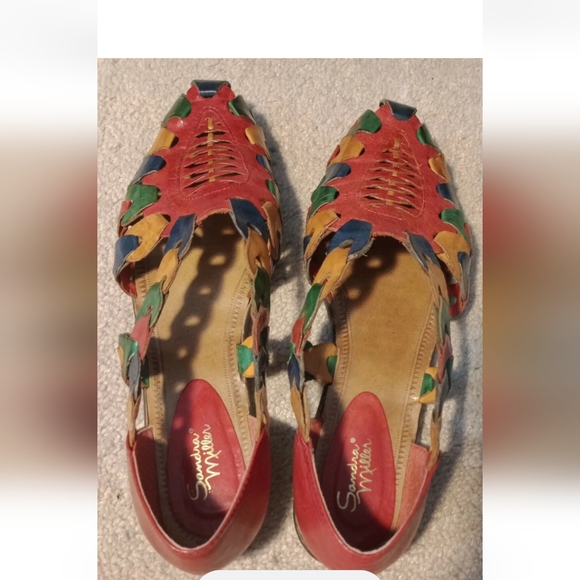 SANDRA MILLER  Multicolor Leather Flat  Slip On Shoes Size 7M - Picture 4 of 6